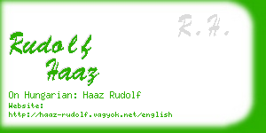 rudolf haaz business card